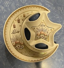 Elegant Ceramic Moon & Star Tray – Perfect for Ramadan & Eid Celebrations