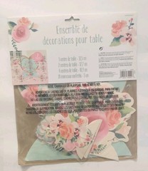 Amscan From Miss to Mrs Table Decorating Kit Bridal Shower Party Pink Floral 12″
