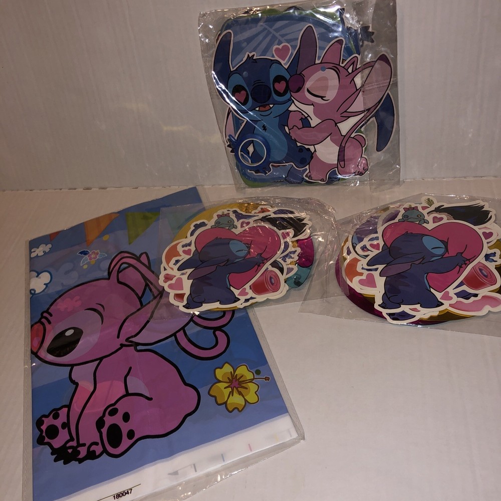 Lilo And Stitch Party Supplies: Stitch And Angel, Tablecloth, Hanging Decor, Etc