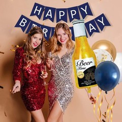 Navy Blue Gold Birthday Party Decorations for Men Women Boys Girls with HAPPY…