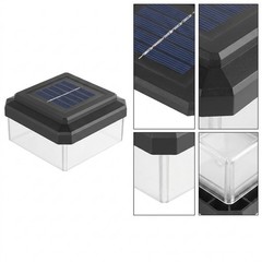 Black Solar Fence Light LED Fits Multiple Sizes Fence Posts Weatherproof Design