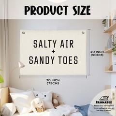 Beach Decor, Funny Summer Ocean Coastal Surf Banner, Salty Sandy Toes Banner …