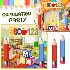 4 Pcs Kindergarten Preschool Back to School Decoration Large Abc 123 Backdrop…