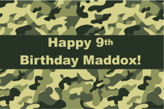3×6 Camo vinyl Birthday Banner