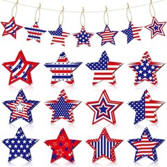 Effortless Patriotic Decor: 24 Star Hanging Ornaments for Any Celebration