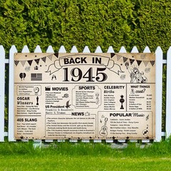 80th Birthday Party Decorations Vintage Back in 1945 Banner 80 Year …