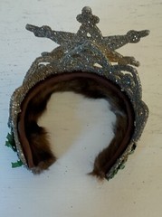 Crown; fur lined, winter, forest, glitter, snowflake, one-of-a-kind, small