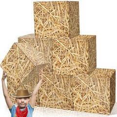 6 PCS Hay Bales Paper Boxes Decor Western Cowboy Party Decor Box Farm Hay Pho…