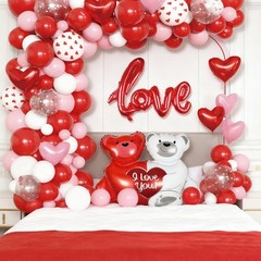 Bear & Heart Balloon Decor Set For Romantic Weddings, Birthday Parties Festivals