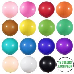 15pcs 24 Inch Balloons Large Assorted Balloons Thick Latex Heavy Duty Balloon…