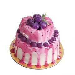 Fake Cake Dessert Artificial Cream Blueberry Jam Cupcake Faux Food Display