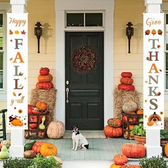 DAZONGE Fall Decorations for Home | Happy Fall Give Thanks Porch Banners for