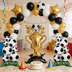3pcs Large Self Standing Soccer Balloons，59x32Inch Soccer Trophy Foil Balloon…
