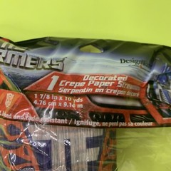 Transformers Streamer Crepe Streamer 30 Ft Roll Out! Birthday Party Favor Supply