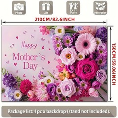 Party Backdrop 2D Flat Banner 1pc Happy Mother’S Day Floral Backdrop Decoration☋