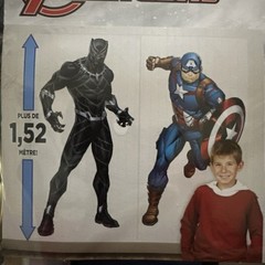 2 Avengers Marvel Birthday Banner & Large Backdrop Cpt America Black Panther 5ft