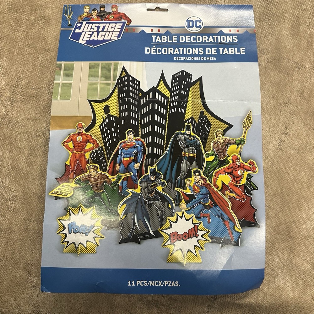 Justice League Heroes DC Superhero Birthday Party Table Decorating Kit 11 Pcs
