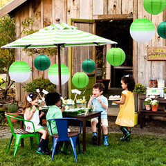 14 Pack Green Paper Lanterns Party Decorations, Grass Green Dark Green Hanging C