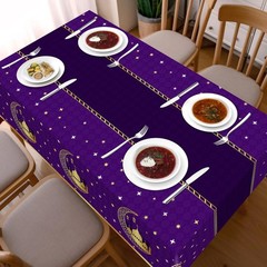 Childom Ramadan Tablecloth 3Pk 54×108 Purple Eid