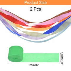 Crepe Paper Grass Green Paper Streamers – 1.8 Inch x 82 Feet / 2 Roll