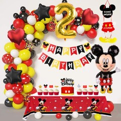 Mickey Mouse Theme 2nd Birthday Party Supplies Decoration Birthday Banner