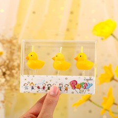 Coume 9 Pcs Yellow Duck Cake Candles Birthday Decorations Small,