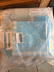 288 PCS Blue Bow Birthday Decorations, Worry-Free One-Stop Set for 25 Guests, wi