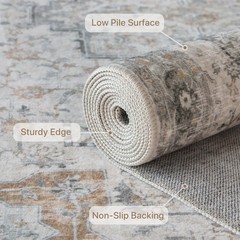 GENIMO Runner Rug 2×5 Non Slip Machine Washable 2′ x 5′ (Rectangular), Taupe