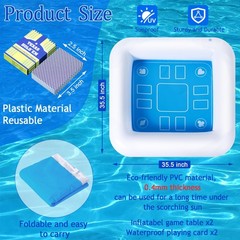 2 Set Waterproof Playing Cards and Floating Table, Pool Toys Adults Poker Gam…