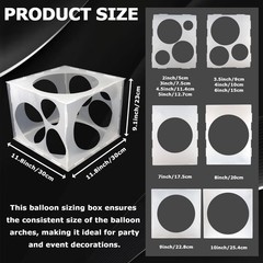 11 Holes Balloon Sizer Collapsible Cube Box Measurement Tool for Balloon Decor