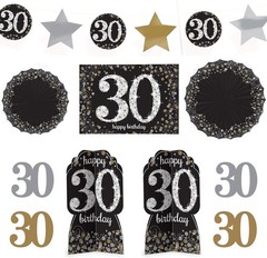 Sparkling Celebration Over the Hill 30th Birthday Party Room Decorating Kit