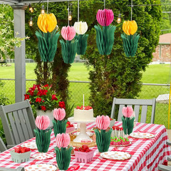 PCS Flower Honeycomb Decor Tulips Table Centerpieces Spring Decoration for Home