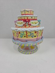 Partylite Birthday Celebration Cake & Base Porcelain Tealight Candle Holder 7.5″