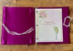 New 3pc Deep Purple Silver Quinceanera Ceremony Set Bible Photo Album Guest Book
