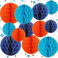 12Pcs Pastel Hanging Honeycomb Balls Decorations Party Decoration Rainbow Birthd