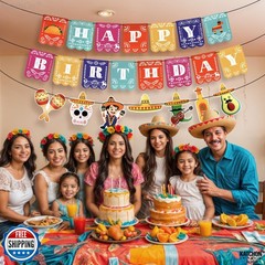 KatchOn, Mexican Birthday Banner – 15 feet, Pre strung | Happy Birthday Decor