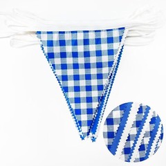 32Ft Deep Blue Party Decorations Blue Buffalo Plaid Checkered White Triangle …