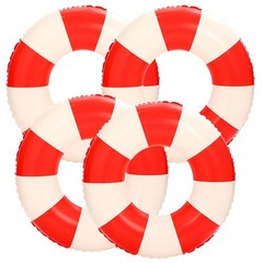 4Pcs Large Inflatable Pool Float for Adults 36 Inch Classic Striped Swim Rings