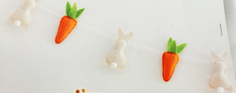 Easter Banner Decoration Carrot and Bunny Party Decoration 6 Ft X 4.5 inches