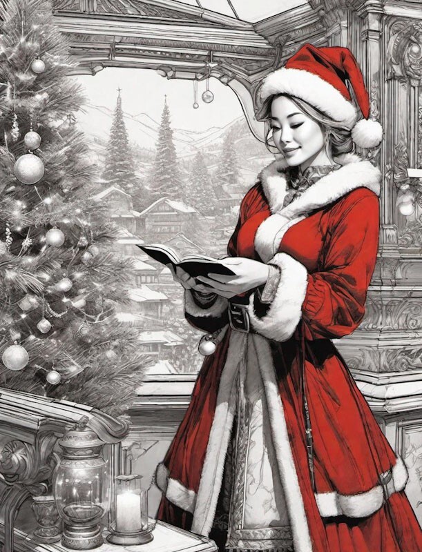 Christmas Helpers Wearing Santa Hats