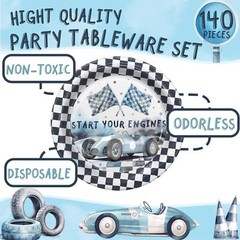 Race Car Birthday Party Decorations, Watercolor Race Car Birthday Party Favor…