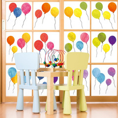 9 Sheet Colorful Balloons Window Clings Stickers Watercolor Balloons Double-Side