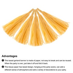 20Pcs Dark Yellow Tassel Garland Banner with Rope