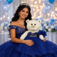 Large 20” Quinceañera Teddy Bear Centerpiece – Elegant Dress, Oversized Keeps…