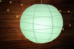 Quasimoon 12″ Ivory Round Paper Lantern, Crisscross Ribbing, Hanging Decoration