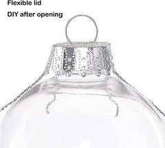 16 Pcs Clear Plastic Fillable Christmas Baubles Ornament, 2.36Inch