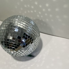 Silver Mirrored Disco Ball Hanging Party Decoration Retro Glass Plastic Check