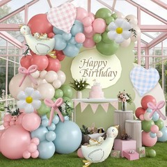 One Silly Goose Balloon Arch Kit 154Pcs Pink Sage Green Blue Balloons Garland…