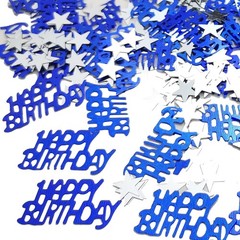 600 PCS Blue Star Happy Birthday Confetti Glitter PVC Foil Party Table Decor