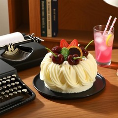 Fake Cake Dessert Artificial Cake with Cream Cherry Fake Cupcake Faux Food Mo…